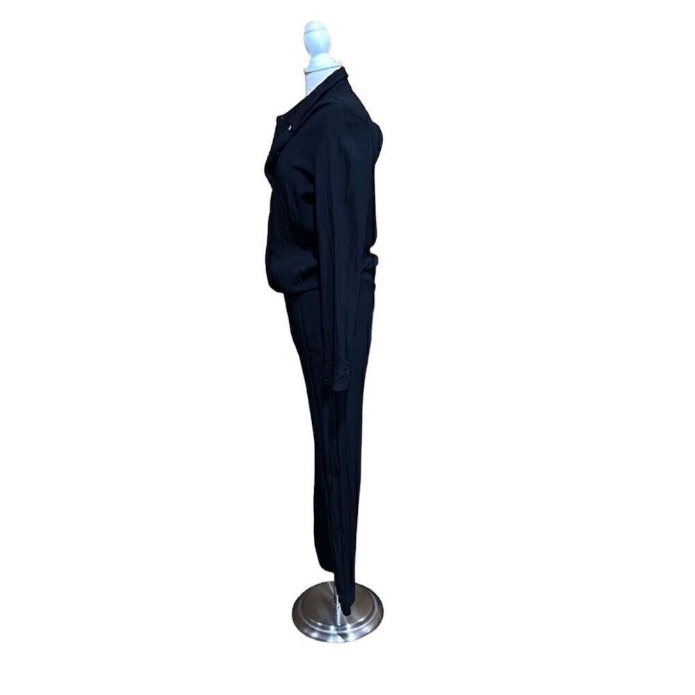 Monrow Revolve Crepe Black Long Sleeve Jumpsuit Size Medium - NWT - Picture 4 of 8
